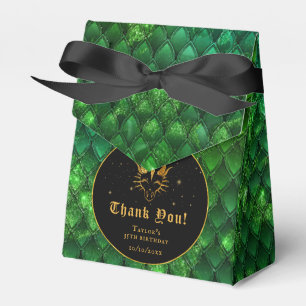 Caja Para Regalos Green Dragon Scales Gold Birday Gracias