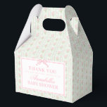 Caja Para Regalos Green Fancy Floral Baby Shower Gable Favor<br><div class="desc">A charming blend of vintage elegance and playful femininity, this party decor collection features soft preppy florals paired with delicate coquette bows. Designed to feel timeless yet fresh, each piece brings a sweet, polished touch to your celebration. ★ Let me help you plan your next party! ★ If you need...</div>