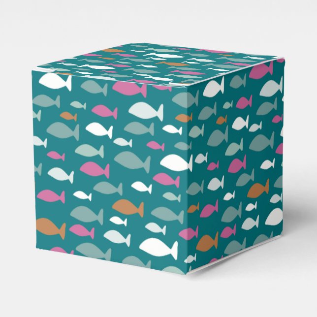 Caja Para Regalos Green Fish Shoal (Costado Anverso)