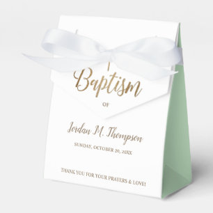 Caja Para Regalos Green Gold Green baby Baptism Cross Gracias