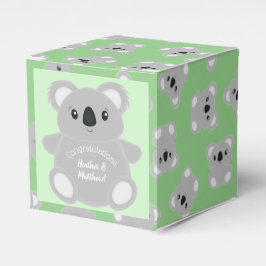 Caja Para Regalos Green Koala Bear Baby Shower