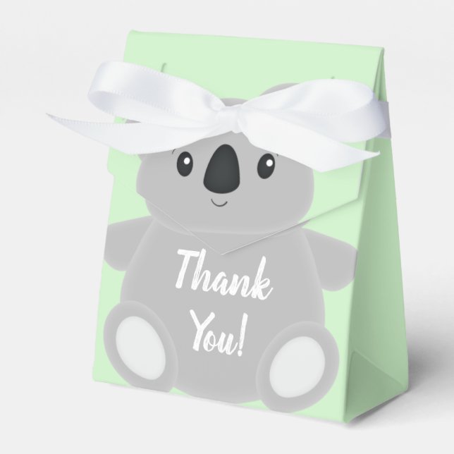 Caja Para Regalos Green Koala Bear Baby Shower (Front Side)