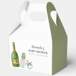 Caja Para Regalos Green Minimal Poppin Champagne Botellas Baby Showe