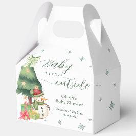 Caja Para Regalos Green Modern Winter Snowman Baby Shower