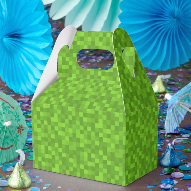 Caja Para Regalos Green Pixel Pattern Retro 8-Bit Gaming (Fiesta)