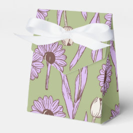 Caja Para Regalos Green Purple Retro Y2K Funky Hippie Flower Pattern