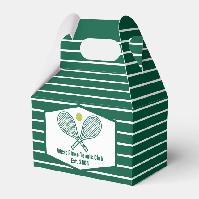 Caja Para Regalos Green Striped Tennis Custom Country Club (Front Side)