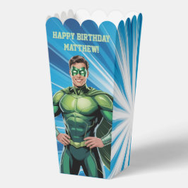 Caja Para Regalos Green Superhero Boys Birthday Party