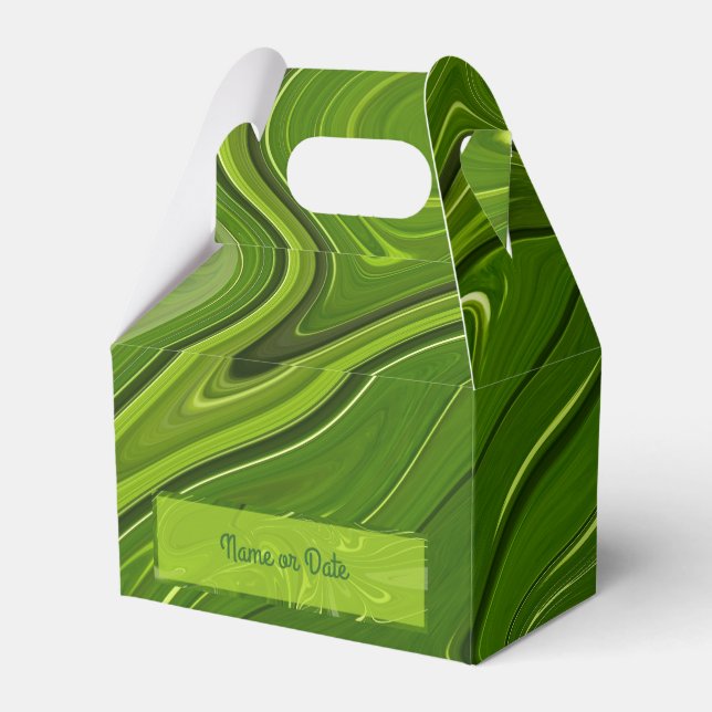 Caja Para Regalos Green Swirls (Reverso)