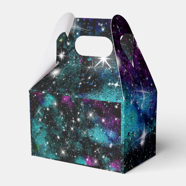 Caja Para Regalos Green Violet Galaxy Star Milky Way (Front Side)