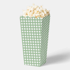 Caja Para Regalos Green & White Checkered Plaid Popcorn Favor Box