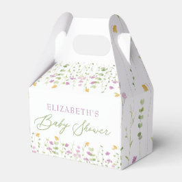 Caja Para Regalos Greenery Yellow Pink Wildflower Baby Shower