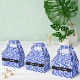 Caja Para Regalos Griego de la llave del andén azul, tu nombre, pers