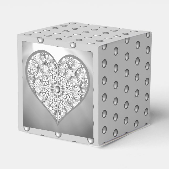 Caja Para Regalos Gris de encaje cerámico (Reverso Costado)