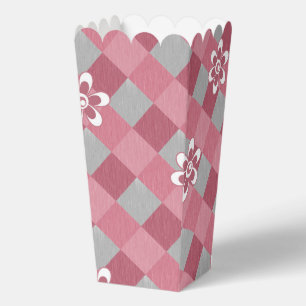 Caja Para Regalos Gris y rosa graso con flores de camomila