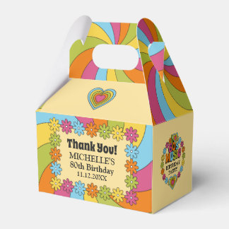 Caja Para Regalos Groovy 60s Music Lovers 80th Birthday Party