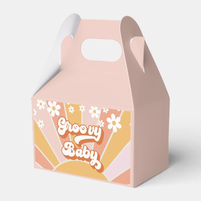Caja Para Regalos Groovy Baby Retro Sunshine daisy boho gracias Fa (Front Side)