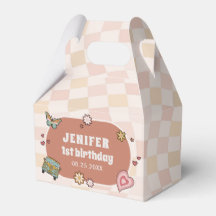 Groovy Daisy Retro Primer Fiesta de cumpleaños