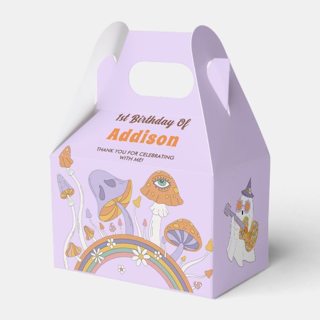 Caja Para Regalos Groovy Halloween Cate Ghost Birday Party (Front Side)