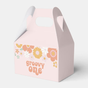 Caja Para Regalos Groovy One Retro Floral primer cumpleaños