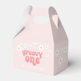 Caja Para Regalos Groovy One Retro Pink Daisy Favor Box