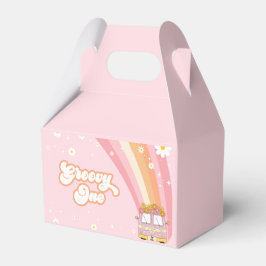 Caja Para Regalos Groovy One Retro Rainbow Primer cumpleaños