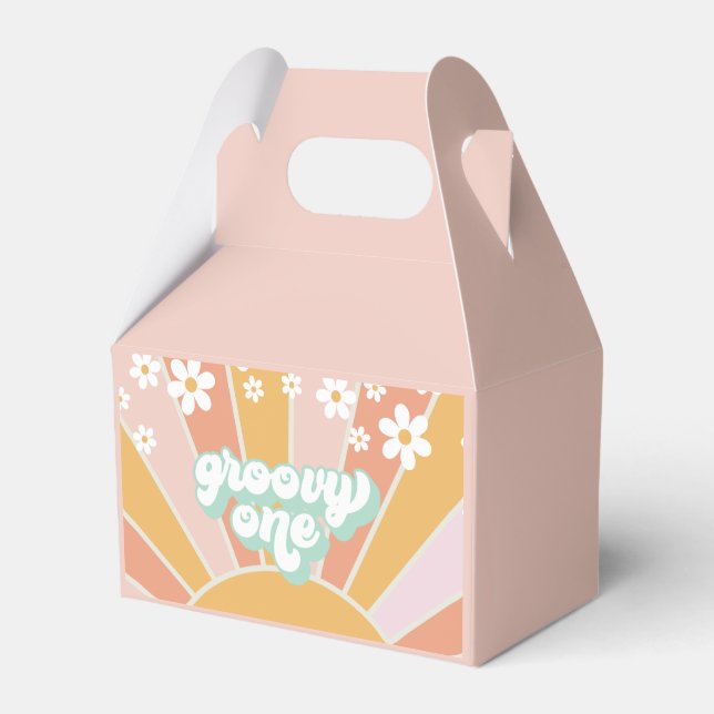 Caja Para Regalos Groovy One Retro Sol daisy boho gracias (Front Side)