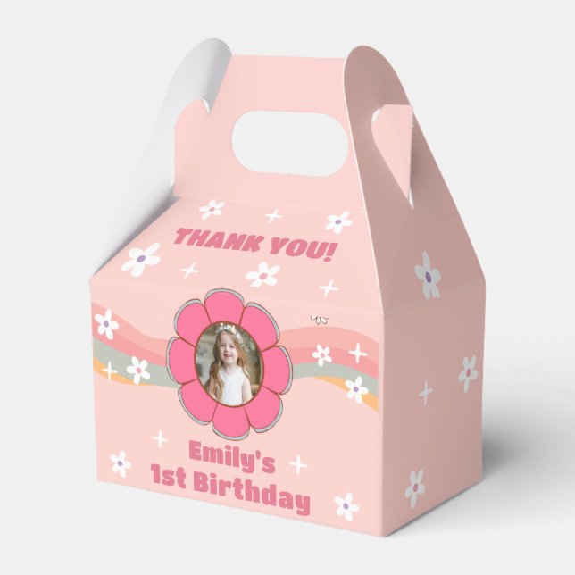 Caja Para Regalos Groovy Rainbow Birthday Party Favorito Box (Front Side)