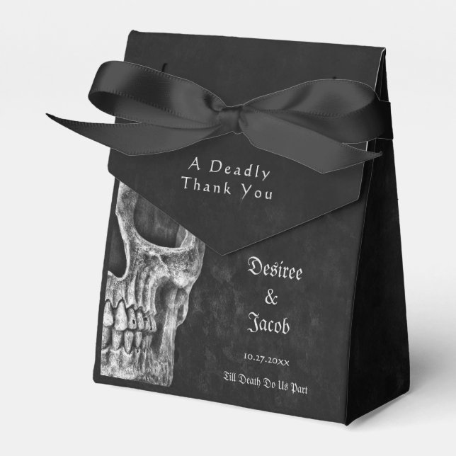 Caja Para Regalos Grunge Blanco Y Negro De Guay De Media Calavera Gó (Front Side)