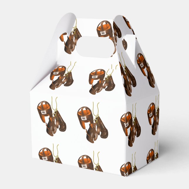 Caja Para Regalos Guantes de boxeo de época y casco (Reverso)