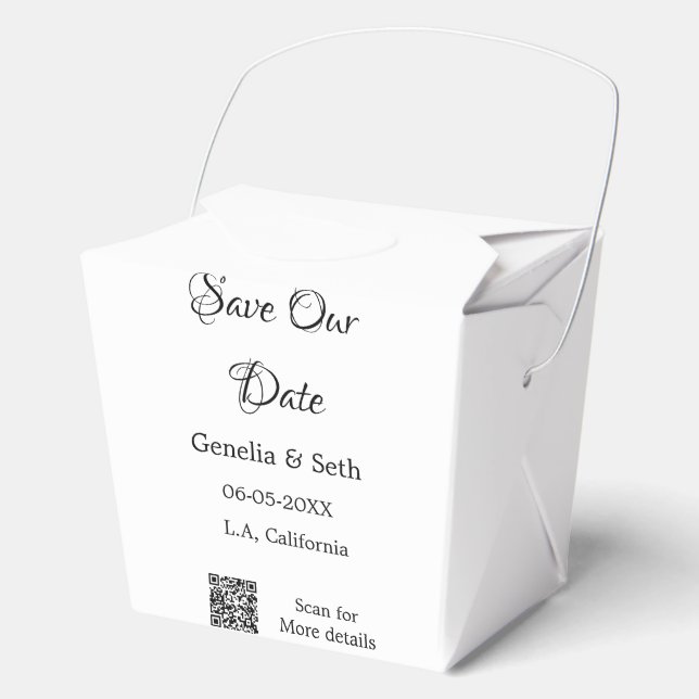 Caja Para Regalos Guardar la fecha detalles del código QR de escaneo (Anverso)