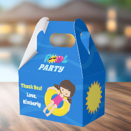 Caja Para Regalos Guay Fiesta Agua Azul Personalizados Niños Cumplea