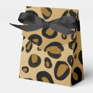 Caja Para Regalos Guepardo Pintado Impresión Leopardo Manchas Dorado