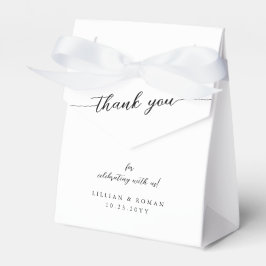 Caja Para Regalos Guión de caligrafía romántica Boda blanco y negro