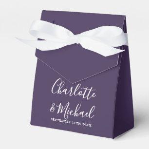 Caja Para Regalos Guión de firma Bodas elegantes púrpura