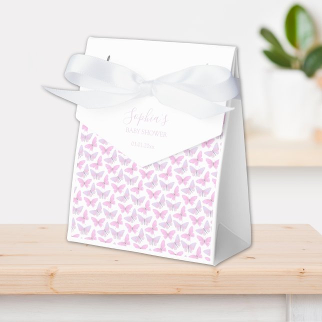 Caja Para Regalos Guión de mariposa púrpura pastel Baby Shower (Subido por el creador)