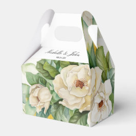Caja Para Regalos Guión elegante de nombre de Boda de Magnolia flora