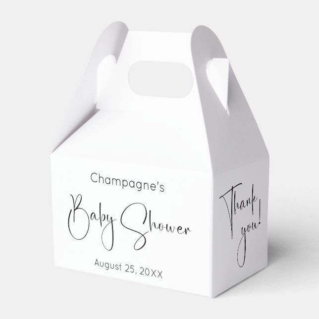 Caja Para Regalos Guión moderno Baby Shower Gracias a Favor de los C (Front Side)