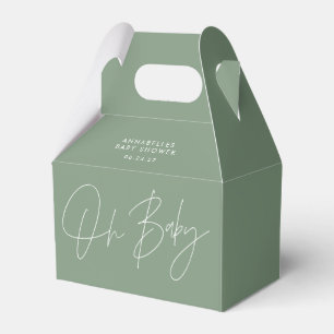 Caja Para Regalos Guión para la ducha de bebé sándwich moderno verde