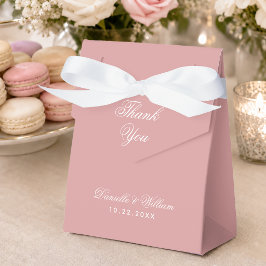 Caja Para Regalos Guión simple de agradecimiento de boda rosa polvor