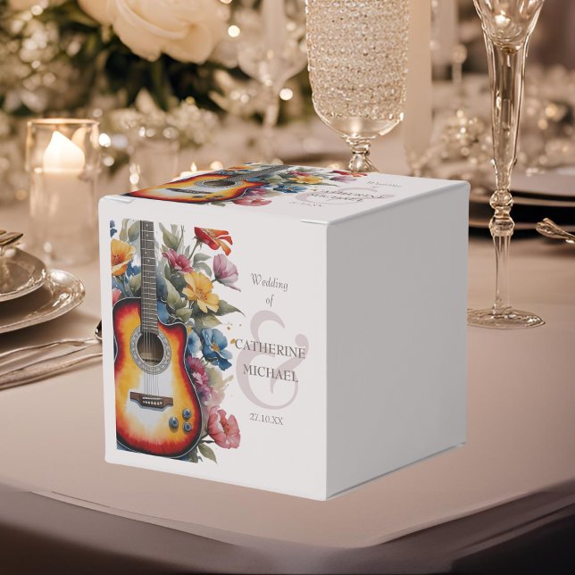 Caja Para Regalos Guitar Wildflower Ampersand Musical Boda (Subido por el creador)