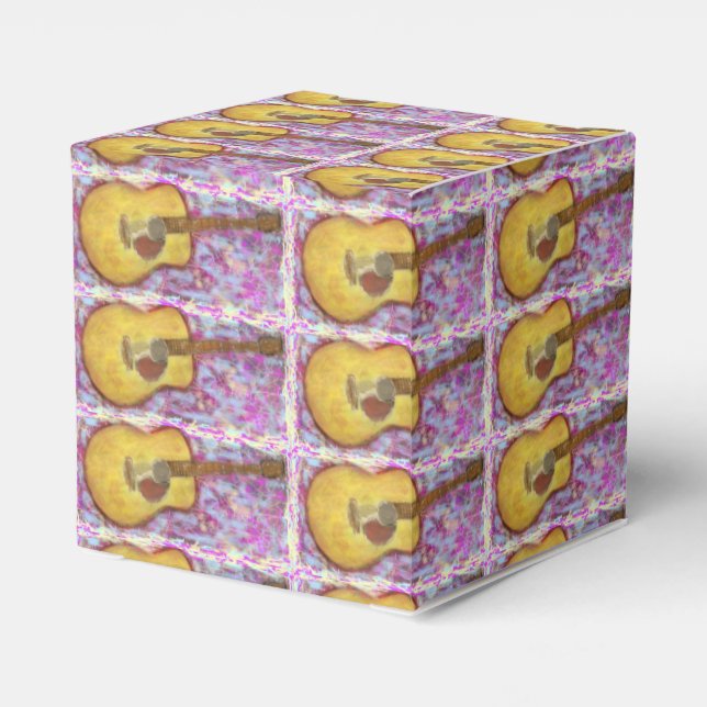 Caja Para Regalos guitarra acústica pátina amarilla (Reverso Costado)