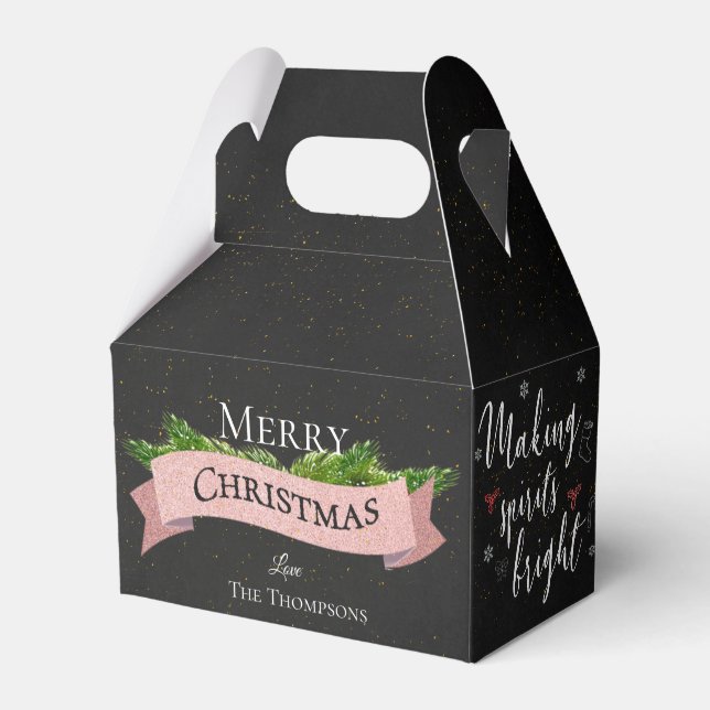 Caja Para Regalos Hacer que los espíritus brillen Navidades negros e (Front Side)