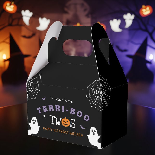 Caja Para Regalos Halloween 2º cumpleaños Terri-Boo Twos Ghost Gótic (Halloween 2nd Birthday Terri-Boo Twos Ghost Gothic Favor Boxes
)