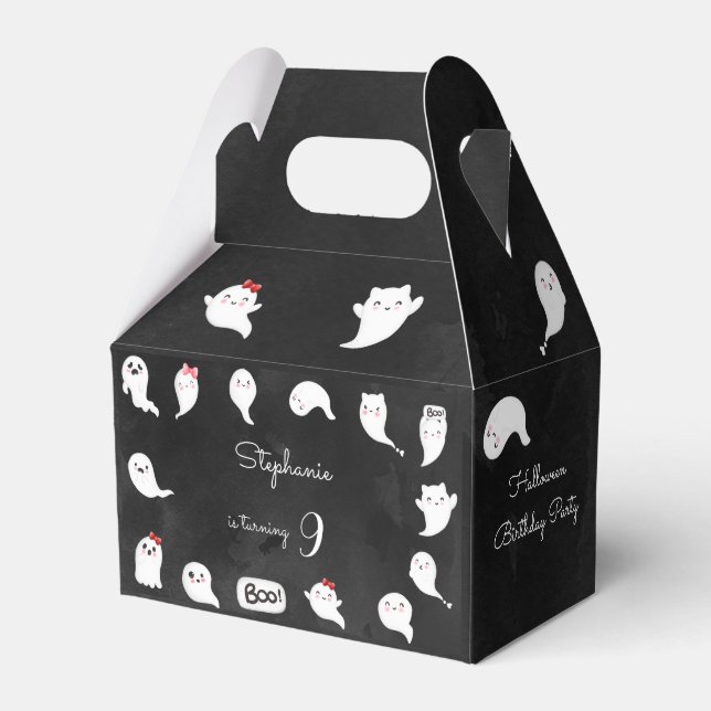 Caja Para Regalos Halloween adorable cumpleaños fantasma para los ni (Front Side)