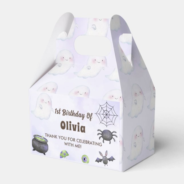 Caja Para Regalos Halloween Birthday Cute Ghost Fiesta (Front Side)