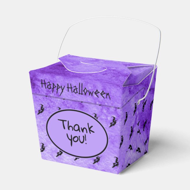 Caja Para Regalos Halloween Bruja Icónica Silhouette Purple Grunge (Front Side)