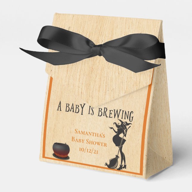 Caja Para Regalos Halloween Bruja Octubre Baby Shower Gracias (Front Side)