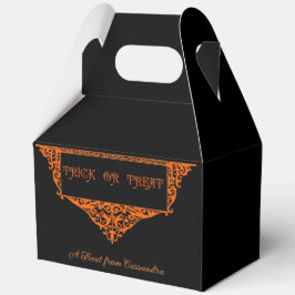 Caja Para Regalos Halloween Calabaza Naranja truco o trato