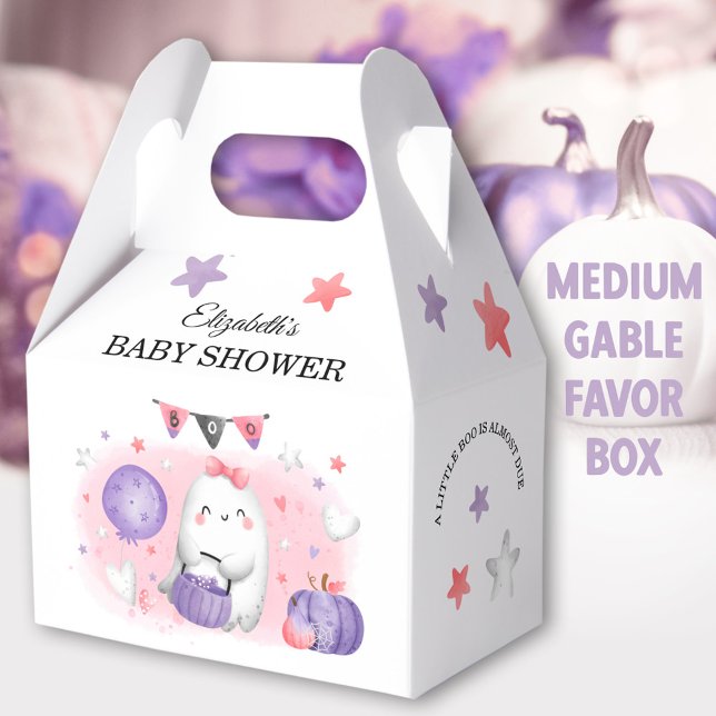 Caja Para Regalos Halloween Chica Baby Shower Cute medio gable (Boo Halloween Medium Gable Favor Boxes - You can choose from 3 sizes of these gable favor boxes)